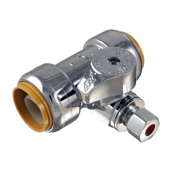 SharkBite 3/4 in. PTC X 1/4 in. Compression Brass Tee Stop